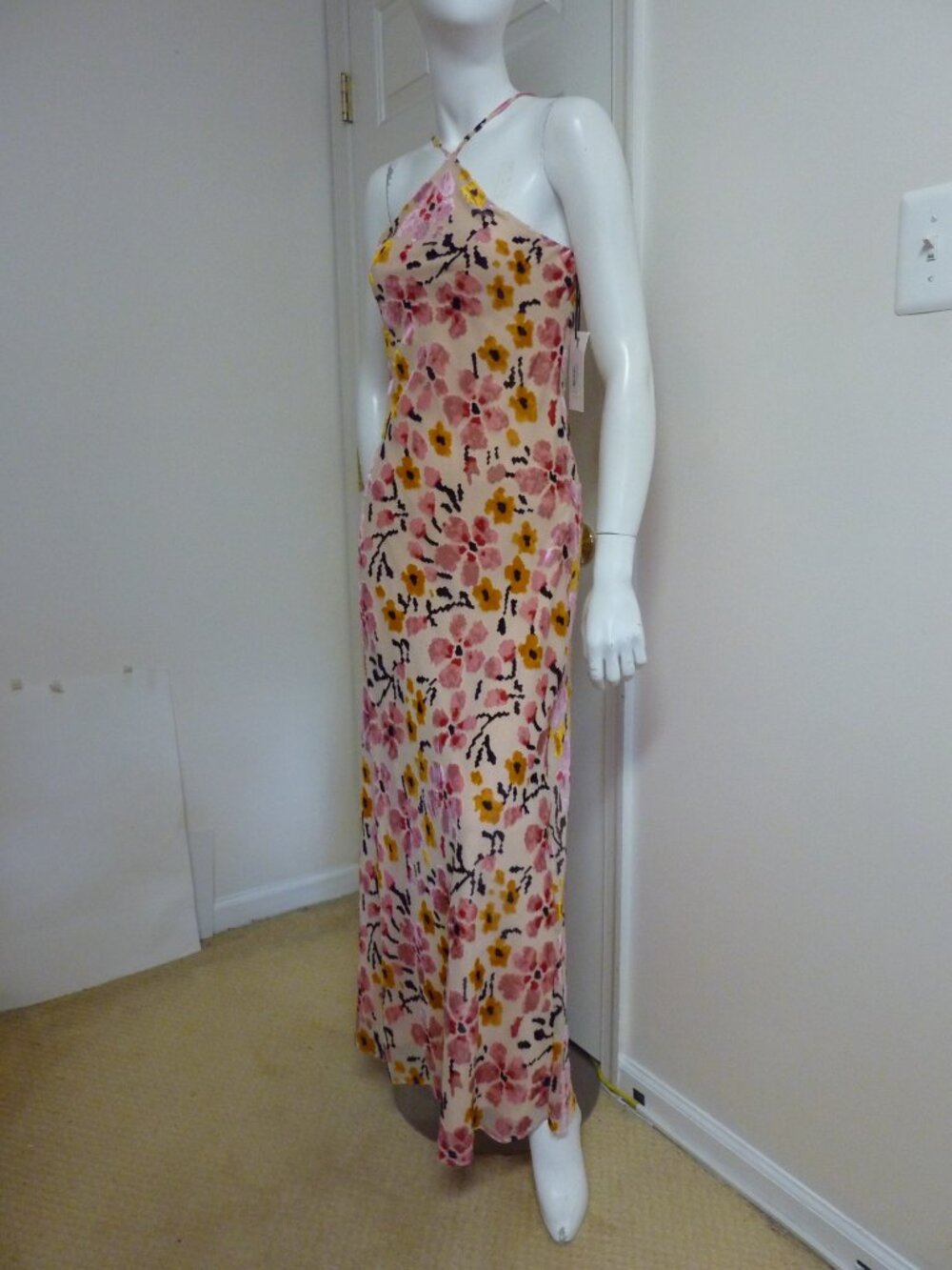 STAUD Pink & Yellow Floral Halter Maxi Dress - Picture 11 of 12